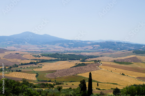 Tuscany hills panorama summer view  Italian landscape