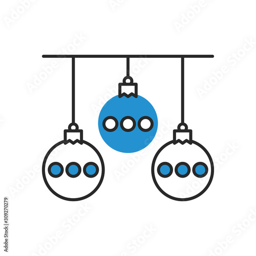 merry christmas balls hanging decoration