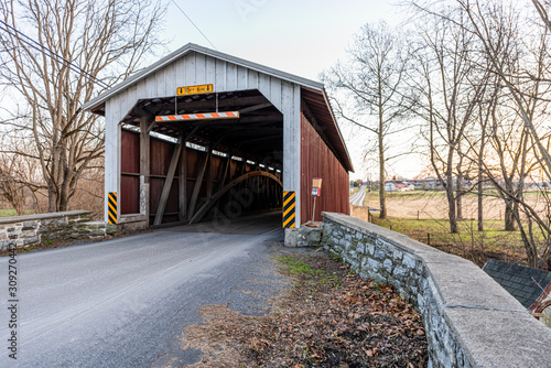 Eschleman's Mill Covered Bridge Crosses Pequea Creek in Lancaster County, Pennsylvania photo