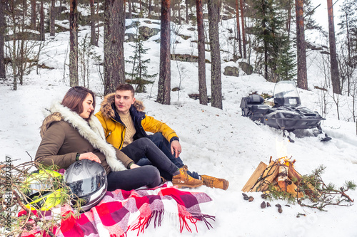 Winter vacation loving coup...