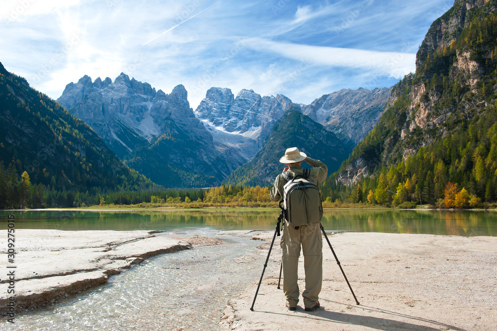 Photographer in the Dolomites and Lake