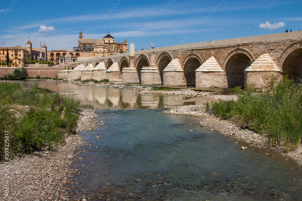 Puente Romano (Roman Bridge) across the Guadalquivir River, Cordoba, Spain.