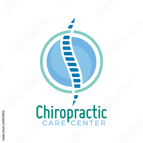 Chiropractic logo vector, spine health care medical symbol or icon, physiotherapy template