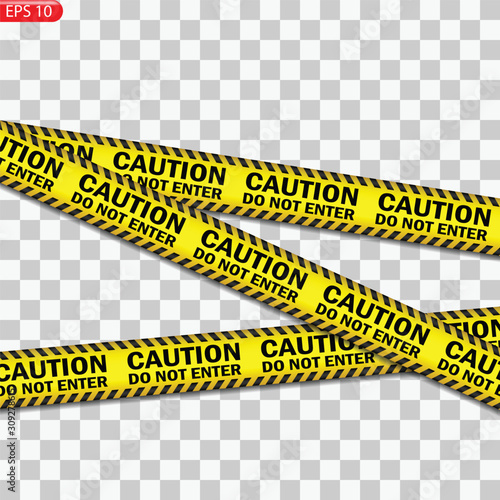 Black and color caution lines isolated