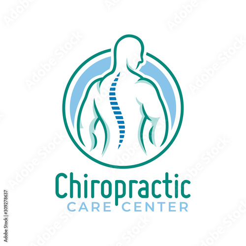 Chiropractic logo vector, spine health care medical symbol or icon, physiotherapy template