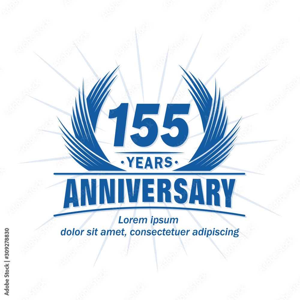 155 years logo design template. 155th anniversary vector and ...