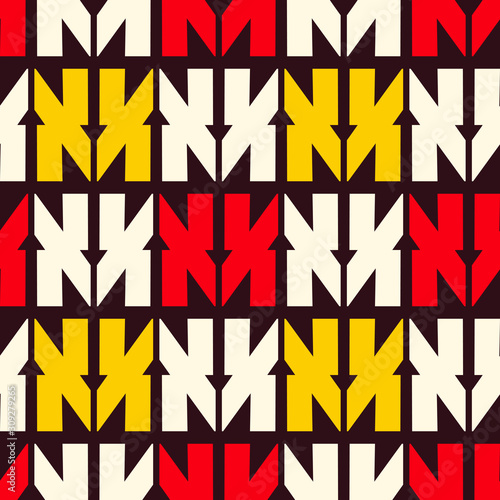 Seamless pattern with bright geometric shapes.