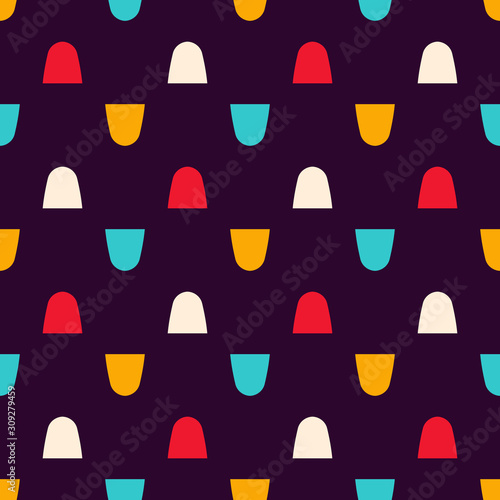 Seamless pattern with colorful geometric elements.