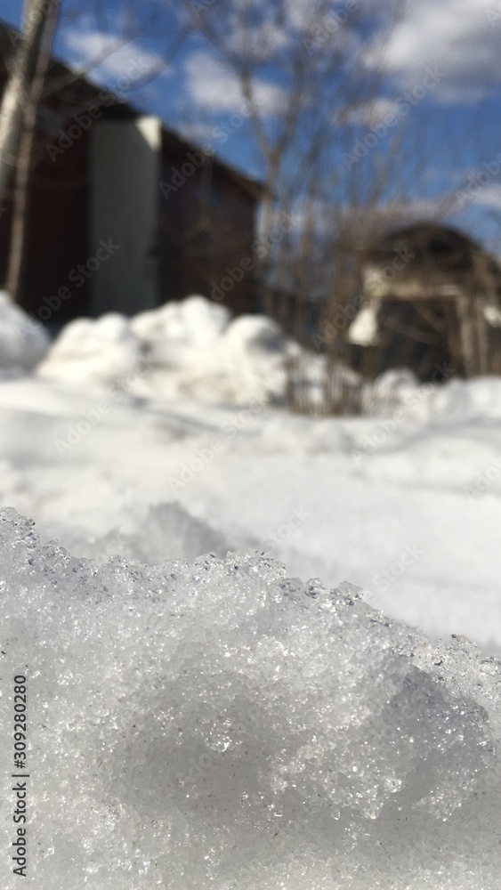 winter landscape with small house and snow winter landscape with small house and snow