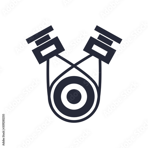 car pistons assembly piece flat icon