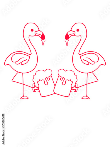 Party Freunde Flamingos pink rosa