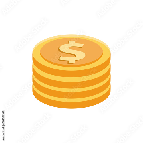 coins dollars money isolated icon