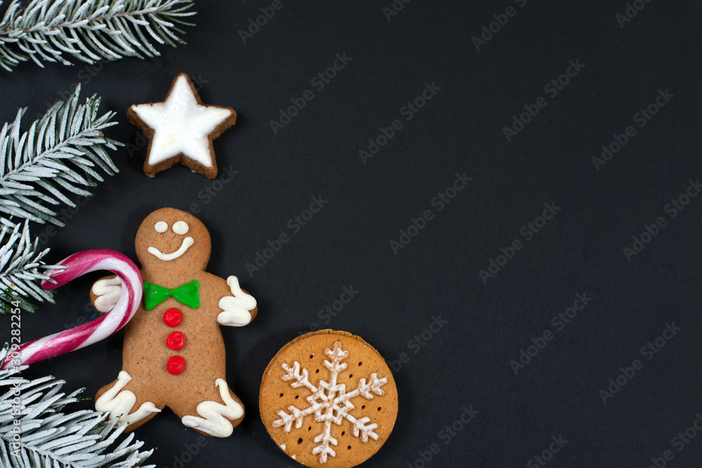 Christmas or New Year decoration on a black background