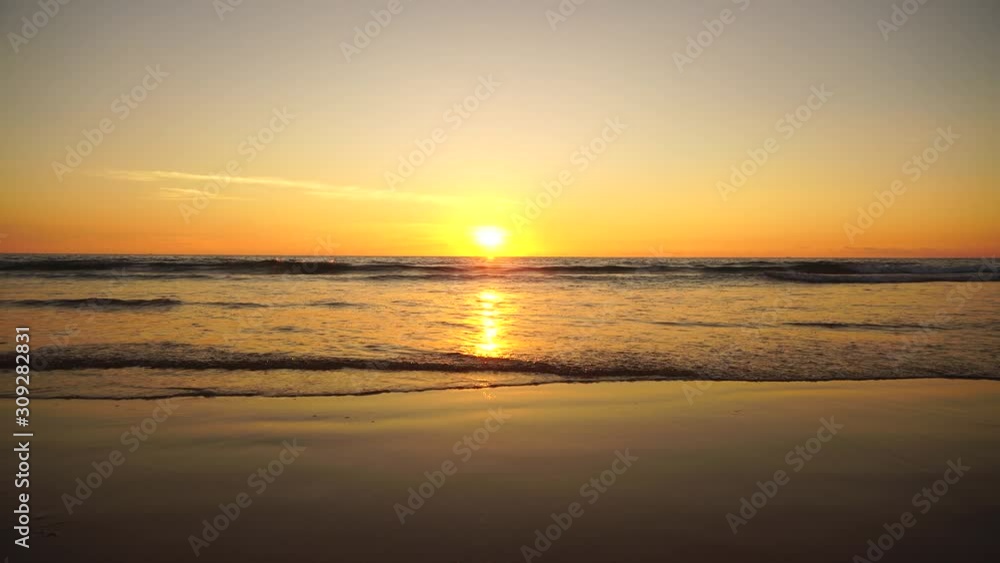 Beautiful tropical beach with sunset sky and white cloud background. Summer vacation and nature environment concept. Beautiful tropical beach with sunset sky and white cloud background. Summer vacation and nature environment concept.