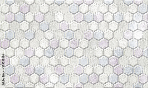 Fototapeta Naklejka Na Ścianę i Meble -  Digital tiles design. Colorful ceramic tiles 
