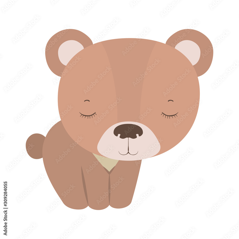 Fototapeta premium Isolated cute bear cartoon vector design