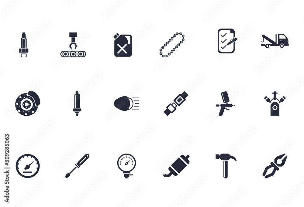 bundle of mechanic set icons bundle of mechanic set icons