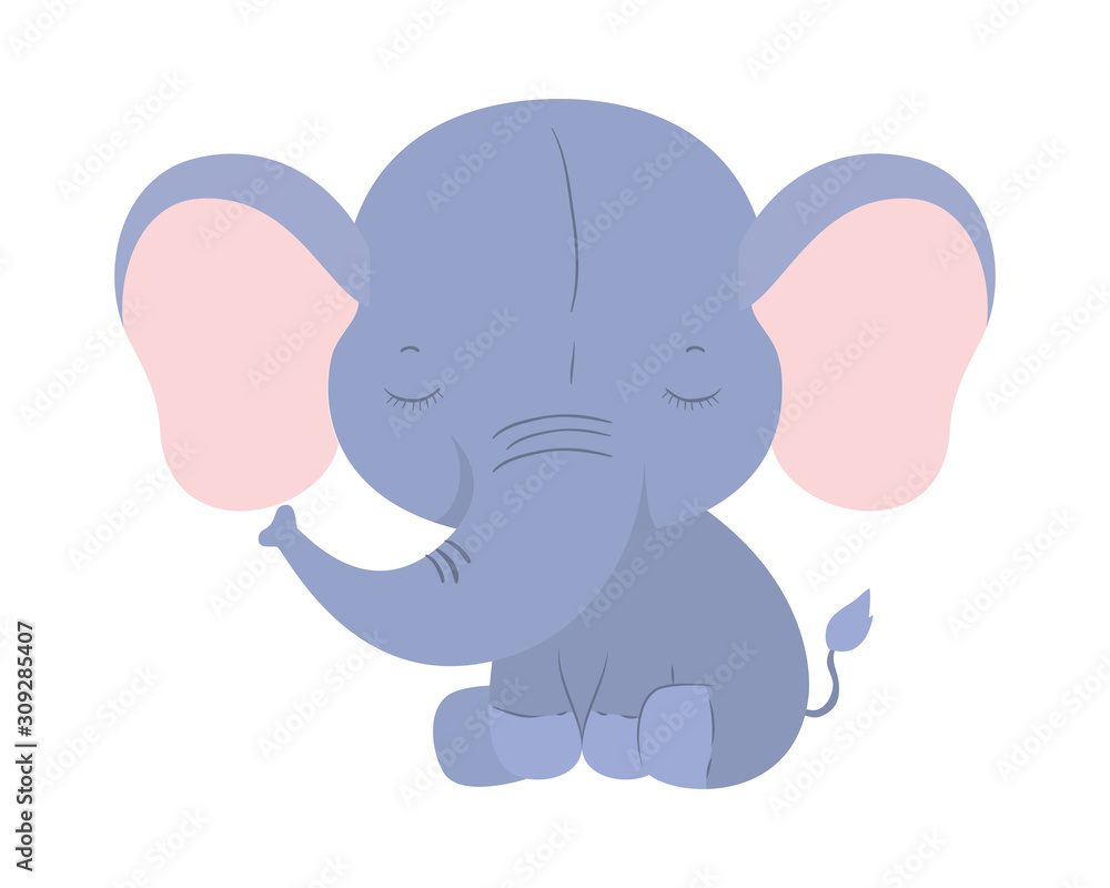 Fototapeta premium Isolated cute elephant cartoon vector design