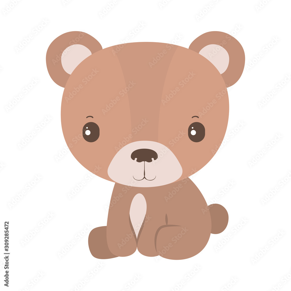 Fototapeta premium Isolated cute bear cartoon vector design
