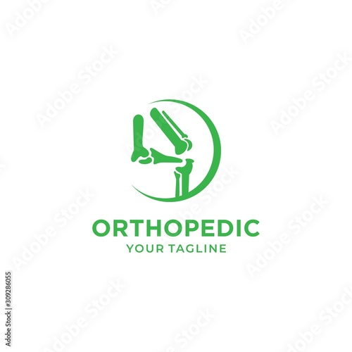 Orthopedic health logo design vector template