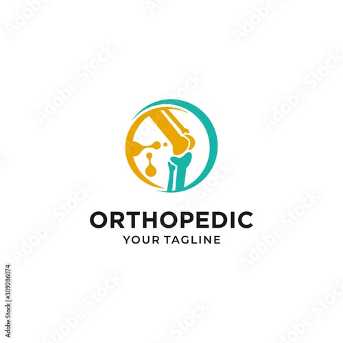 Orthopedic health logo design vector template