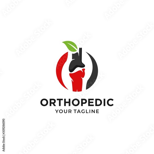 Orthopedic health logo design vector template