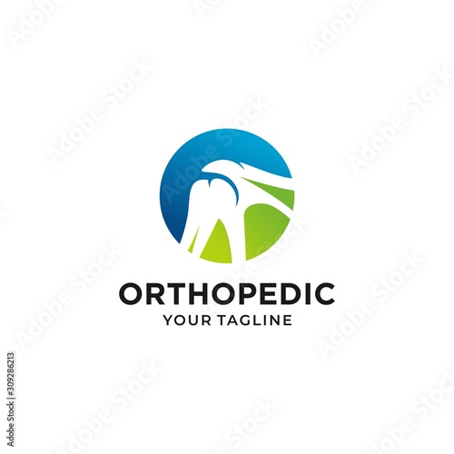 Orthopedic health logo design vector template