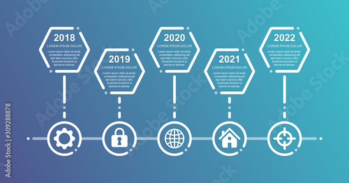Timeline and infographic concept design, modern, with icons. Easy to customize template. EPS 10.