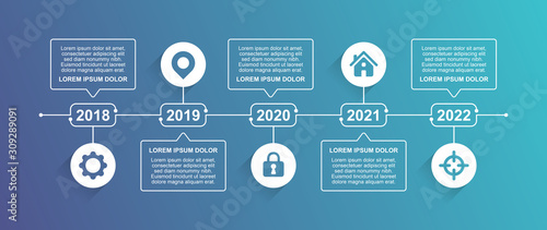Timeline and infographic concept design, modern, with icons. Easy to customize template. EPS 10.