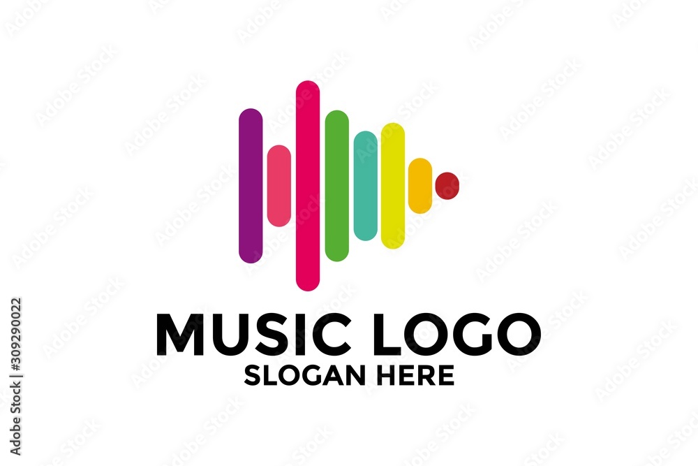 Sound Wave logo vector, Music logo design template Sound Wave logo vector, Music logo design template