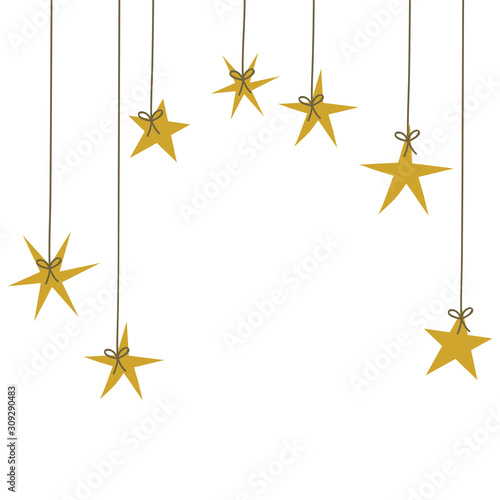 Isolated stars hanging vector design