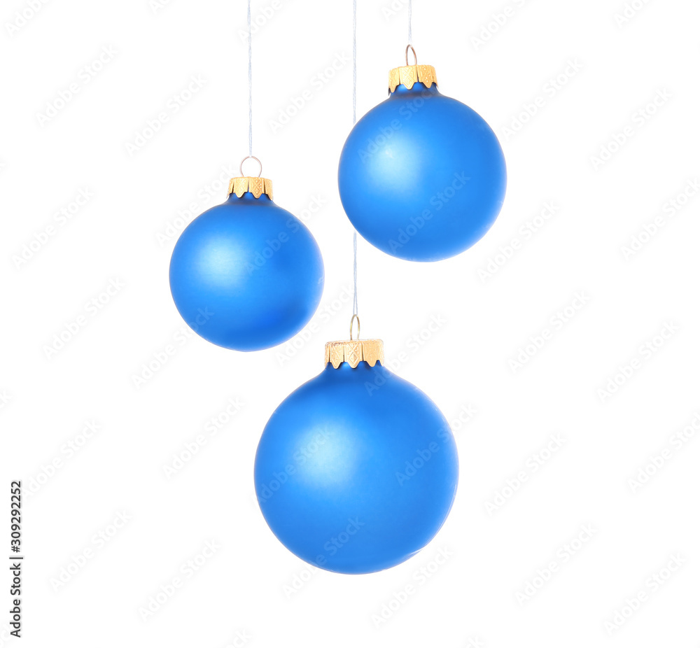 Beautiful Christmas balls on white background Beautiful Christmas balls on white background