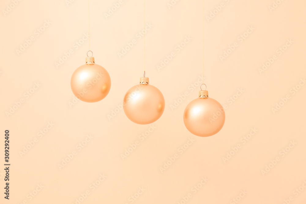 Beautiful Christmas balls on color background Beautiful Christmas balls on color background