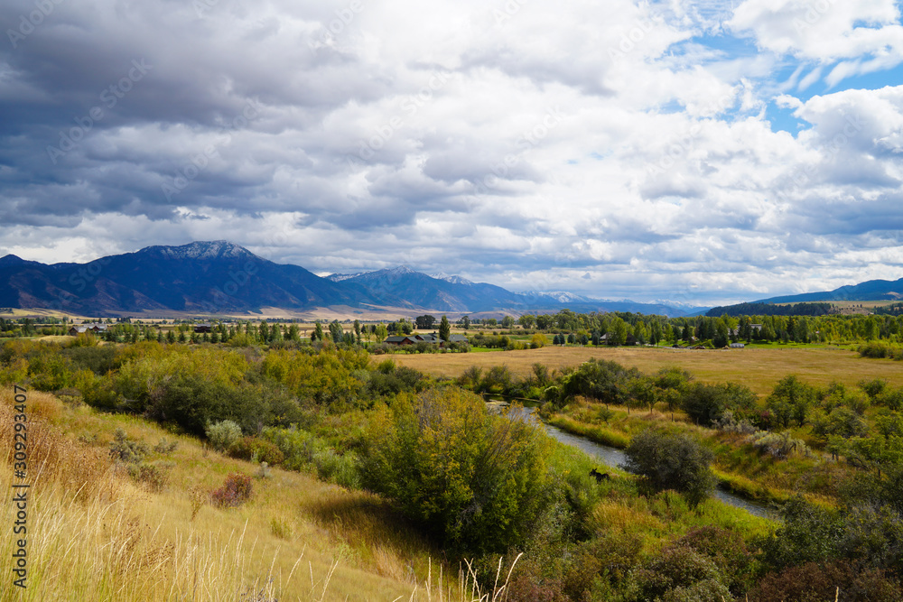 The southeastern portion of Idaho provide some amazing scenery. You have the snow topped mountains, the valley covered in autumn colors, and the meandering river. If you look closely, you'll also see 