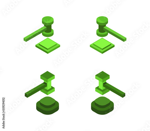 isometric judge hammer