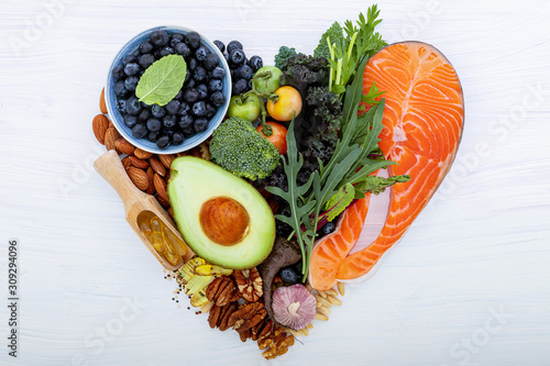 Photographie Heart shape of ketogenic low carbs diet concept