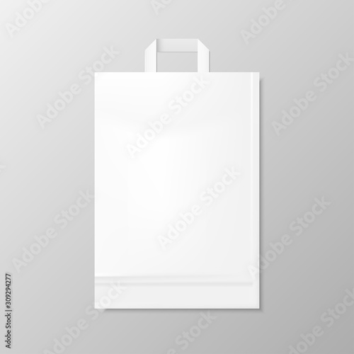 Vector realistic shopping white bag