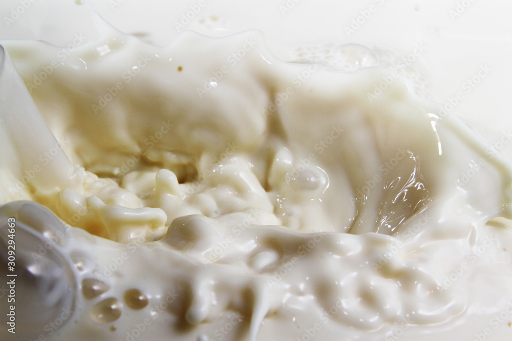 Close up of milk cream splash Close up of milk cream splash