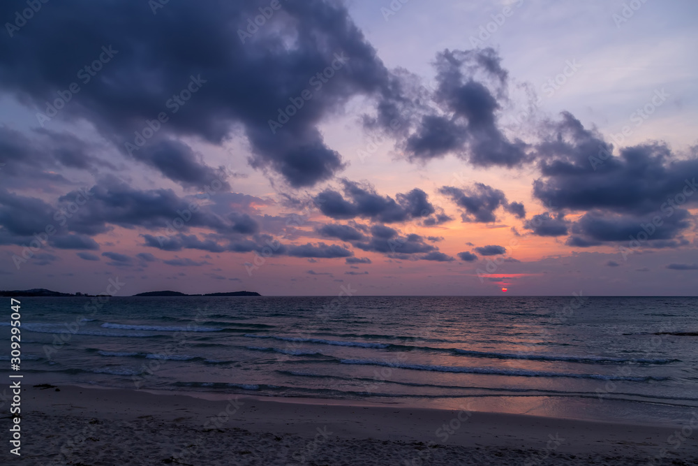 Summer time in beach landscape