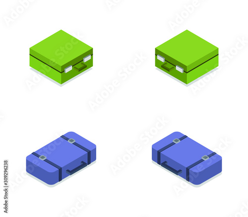 isometric travel suitcase