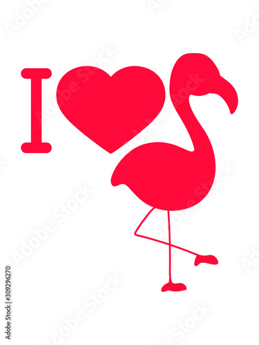 Flamingo I Love comic cartoon