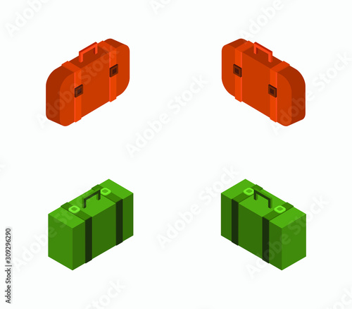 isometric travel suitcase