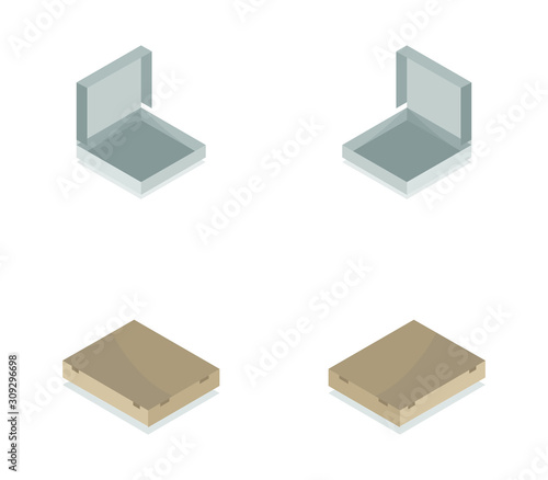 isometric pizza box