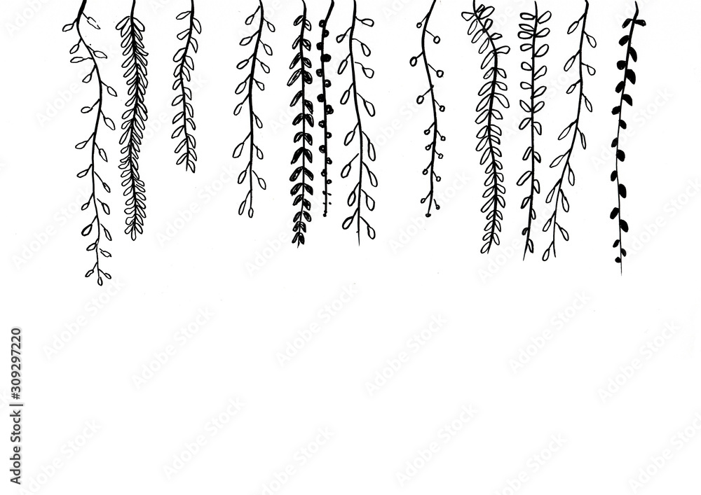 doodle plant hand drawn illustration,art design doodle plant hand drawn illustration,art design
