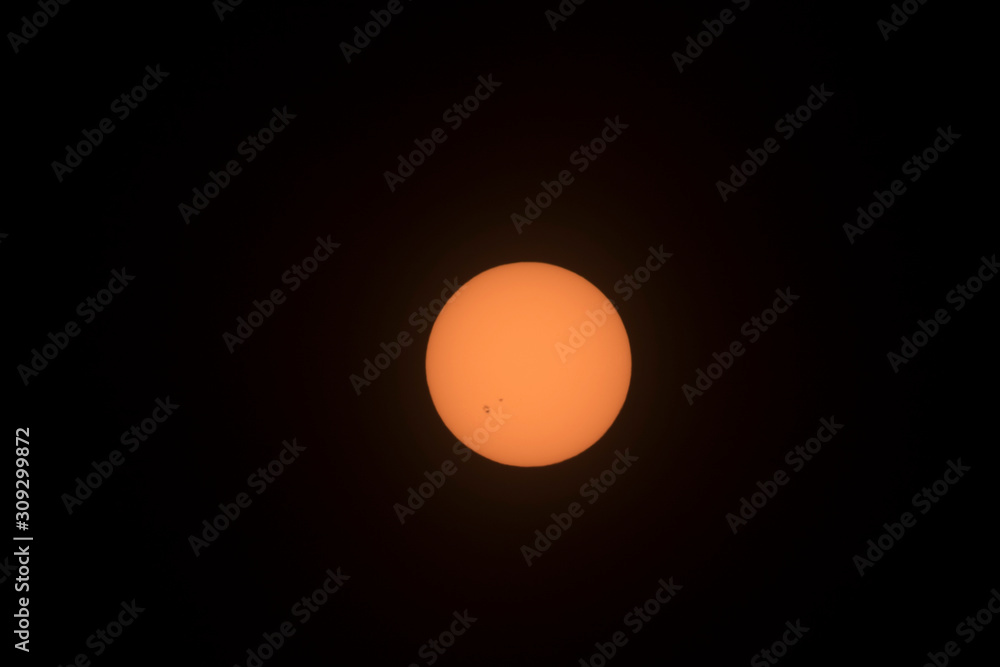 Sun spots showing on the morning sun