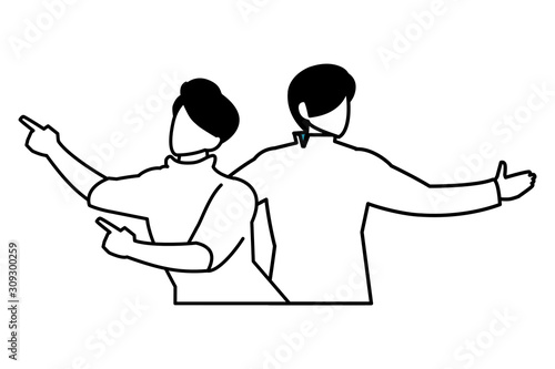 scene of men in dance pose, party, dance club