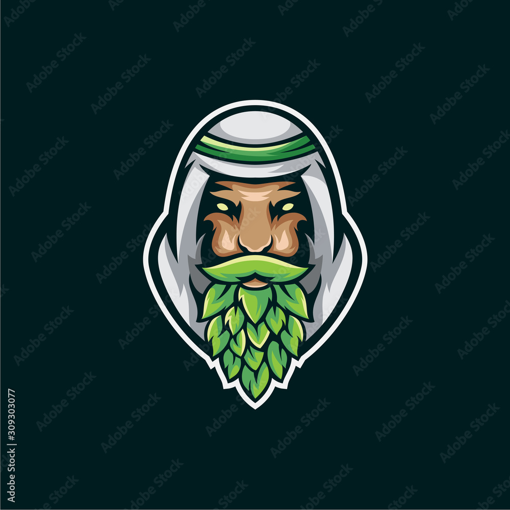 Fotografie sultan brewery mascot  logo illustration