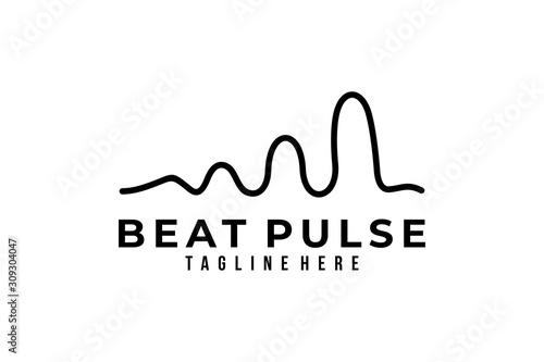 beat pulse logo icon vector isolated