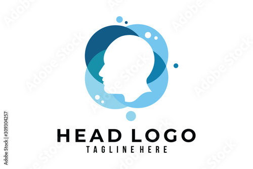 head logo icon vector isolated