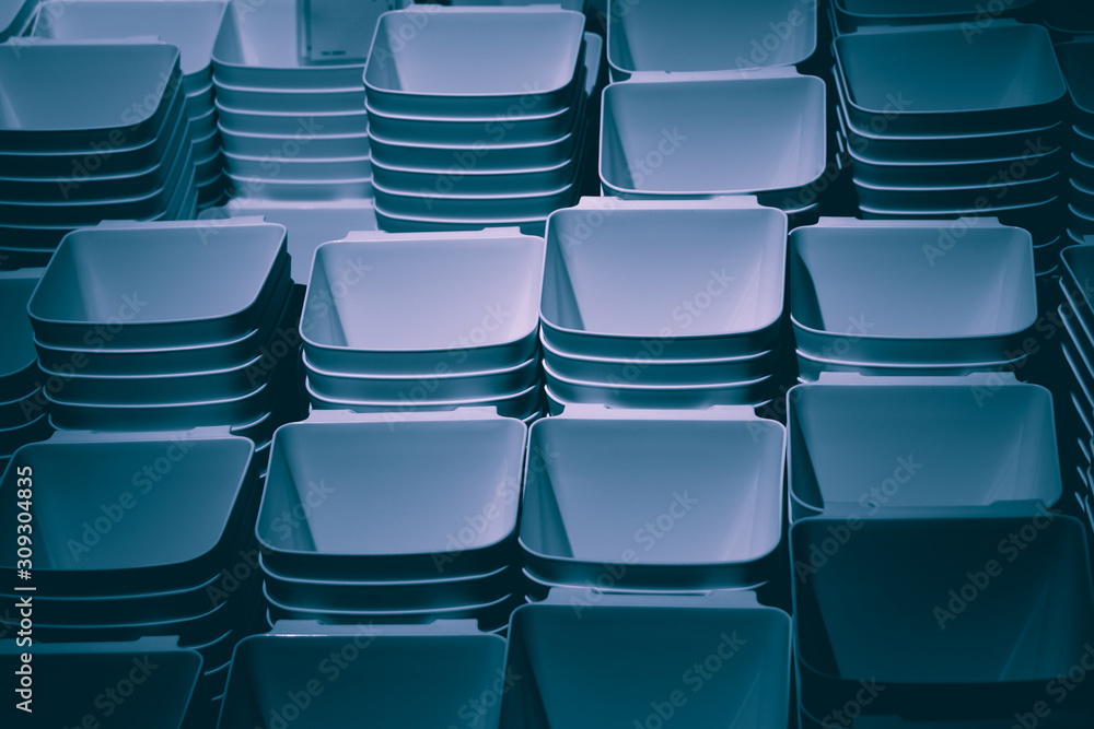 Fototapeta premium Abstract background. Pattern of plastic cups.